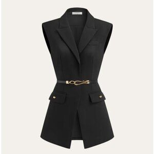 Belted Cap Sleeve Vest